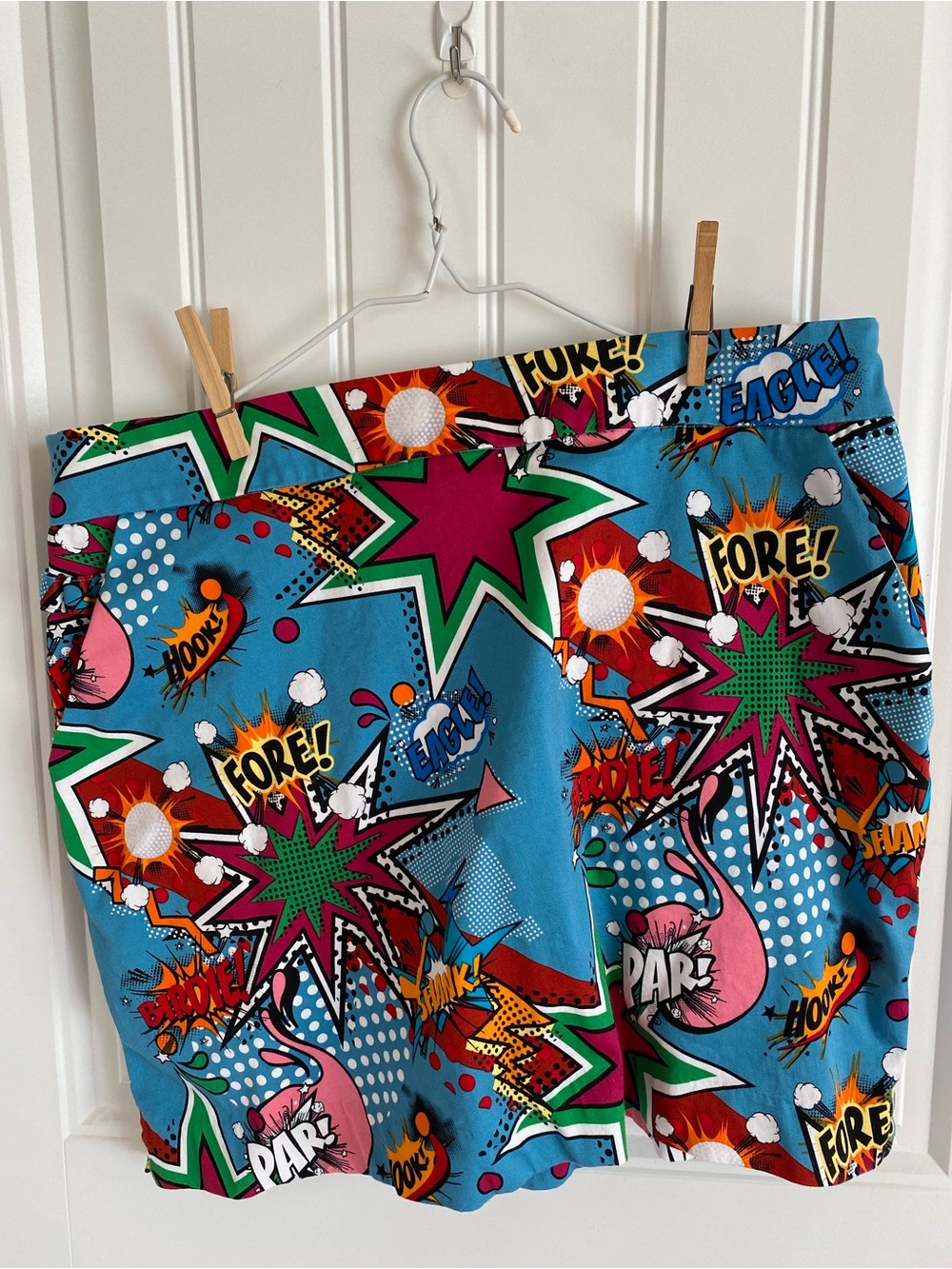 Royal & Awesome Womens Golf Fore Par Hook Partoon Cartoon Print Skirt US 12